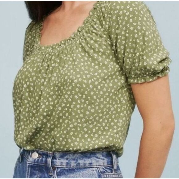 Reformation Cheyanne Top Lassie Green Floral, Sm $118 E47 - Picture 1 of 7